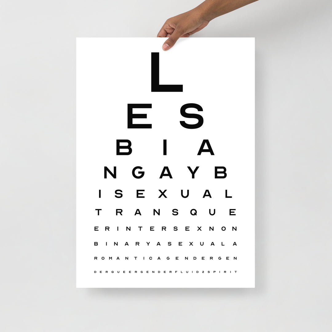 LGBTQ+ Eye Test Chart Art Print