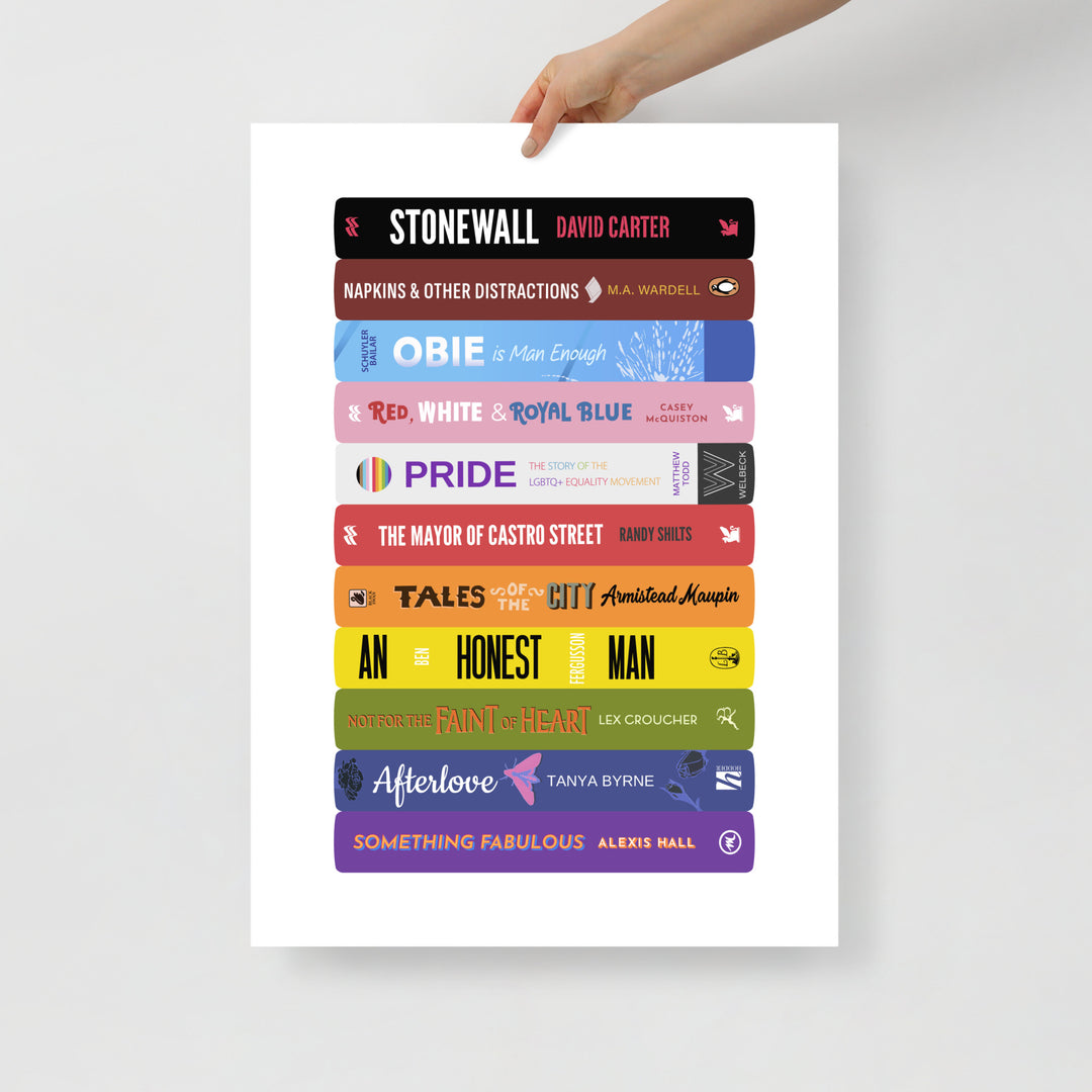 LGBTQ+ Book Stack Art Print Art prints The Rainbow Stores
