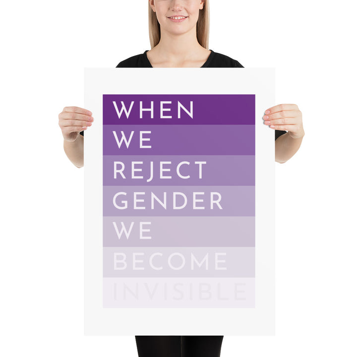 When We Reject Gender We Become Invisible Art Print Art prints The Rainbow Stores