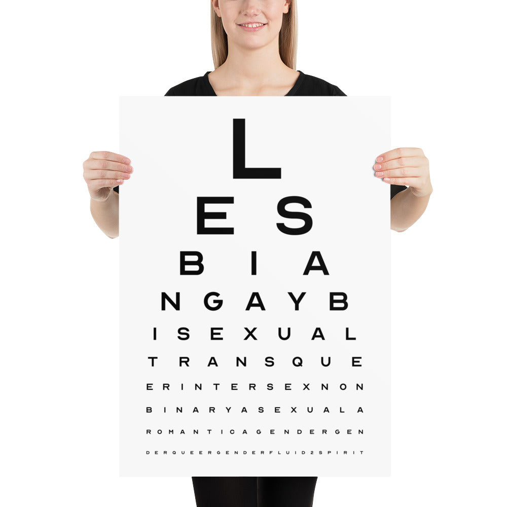 LGBTQ+ Eye Test Chart Art Print