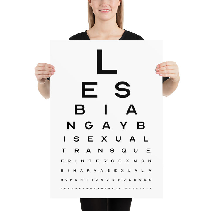 LGBTQ+ Eye Test Chart Art Print