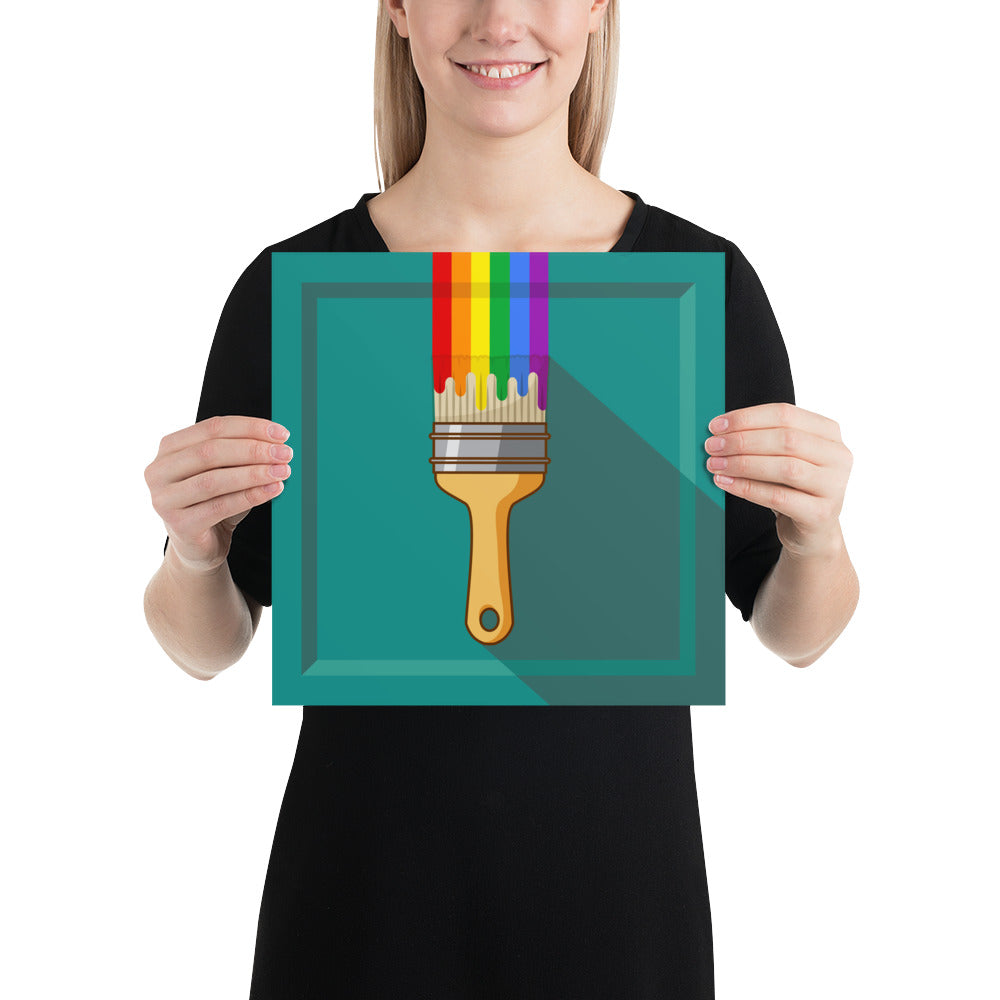 Rainbow Paintbrush Art Print Art prints The Rainbow Stores