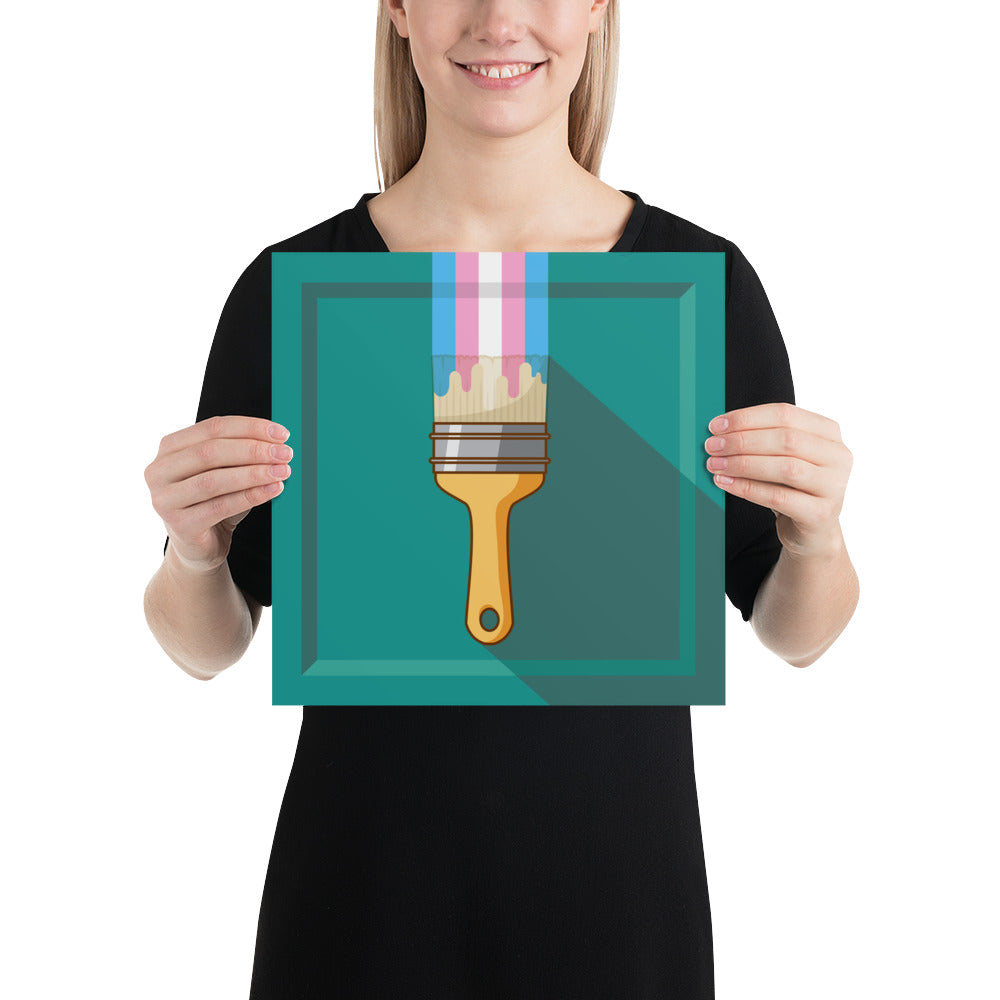 Trans Pride Paintbrush Art Print Art prints The Rainbow Stores