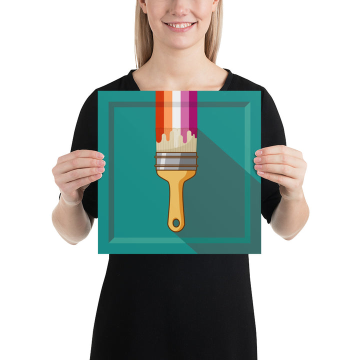 Lesbian Pride Paintbrush Art Print Art prints The Rainbow Stores