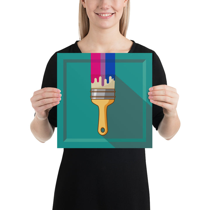 Bisexual Pride Paintbrush Art Print Art prints The Rainbow Stores