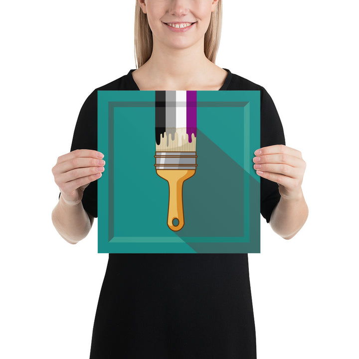 Asexual Pride Paintbrush Art Print Art prints The Rainbow Stores