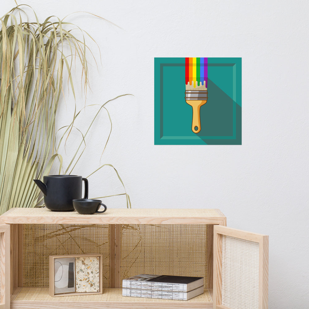 Rainbow Paintbrush Art Print Art prints The Rainbow Stores