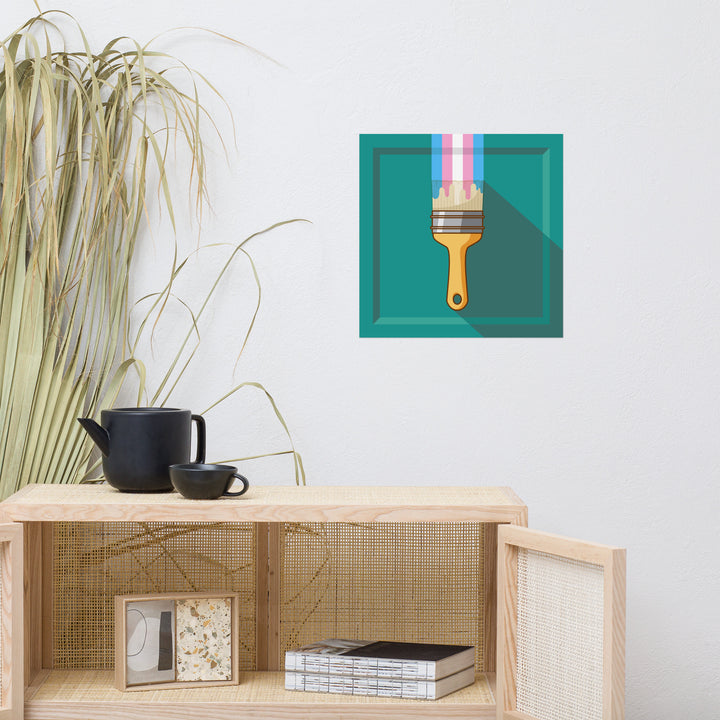 Trans Pride Paintbrush Art Print Art prints The Rainbow Stores