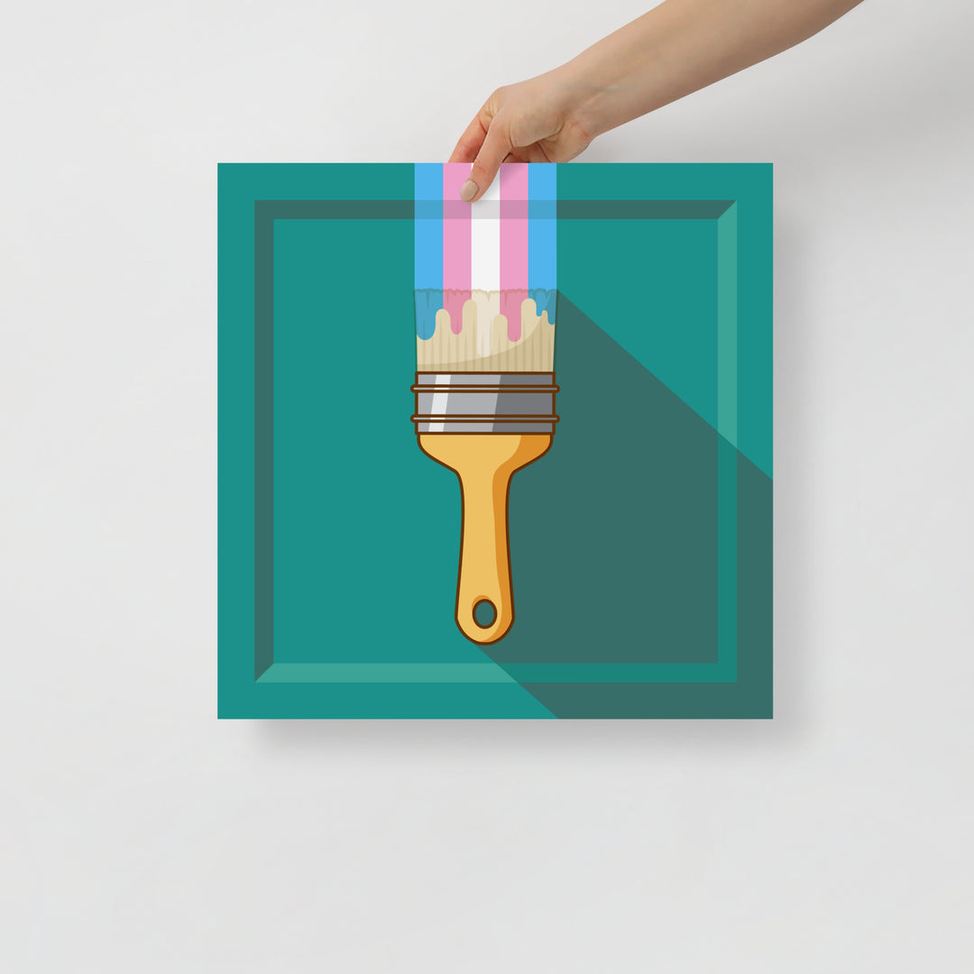 Trans Pride Paintbrush Art Print Art prints The Rainbow Stores