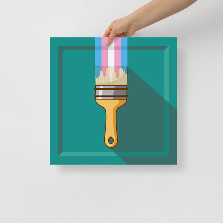 Trans Pride Paintbrush Art Print Art prints The Rainbow Stores