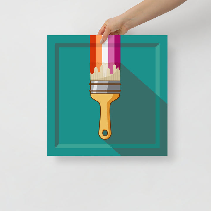 Lesbian Pride Paintbrush Art Print Art prints The Rainbow Stores