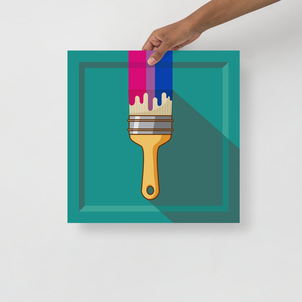 Bisexual Pride Paintbrush Art Print Art prints The Rainbow Stores