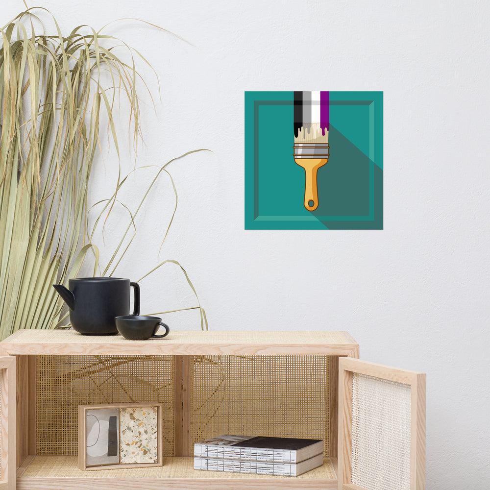 Asexual Pride Paintbrush Art Print Art prints The Rainbow Stores