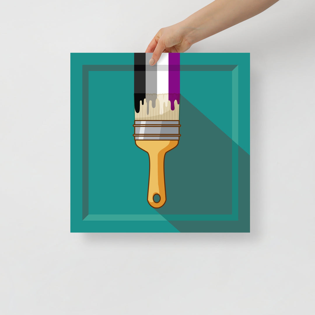 Asexual Pride Paintbrush Art Print Art prints The Rainbow Stores
