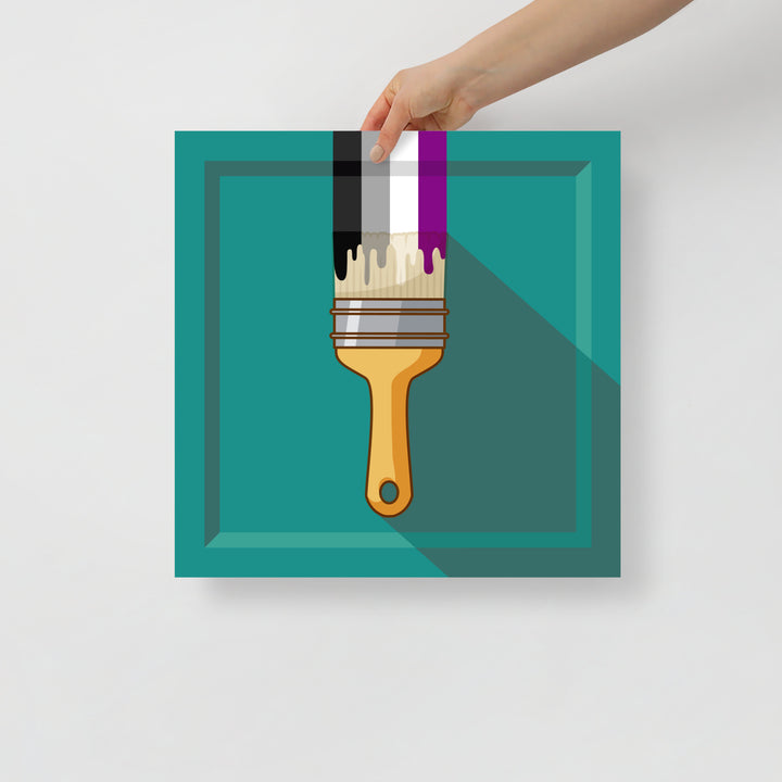Asexual Pride Paintbrush Art Print Art prints The Rainbow Stores