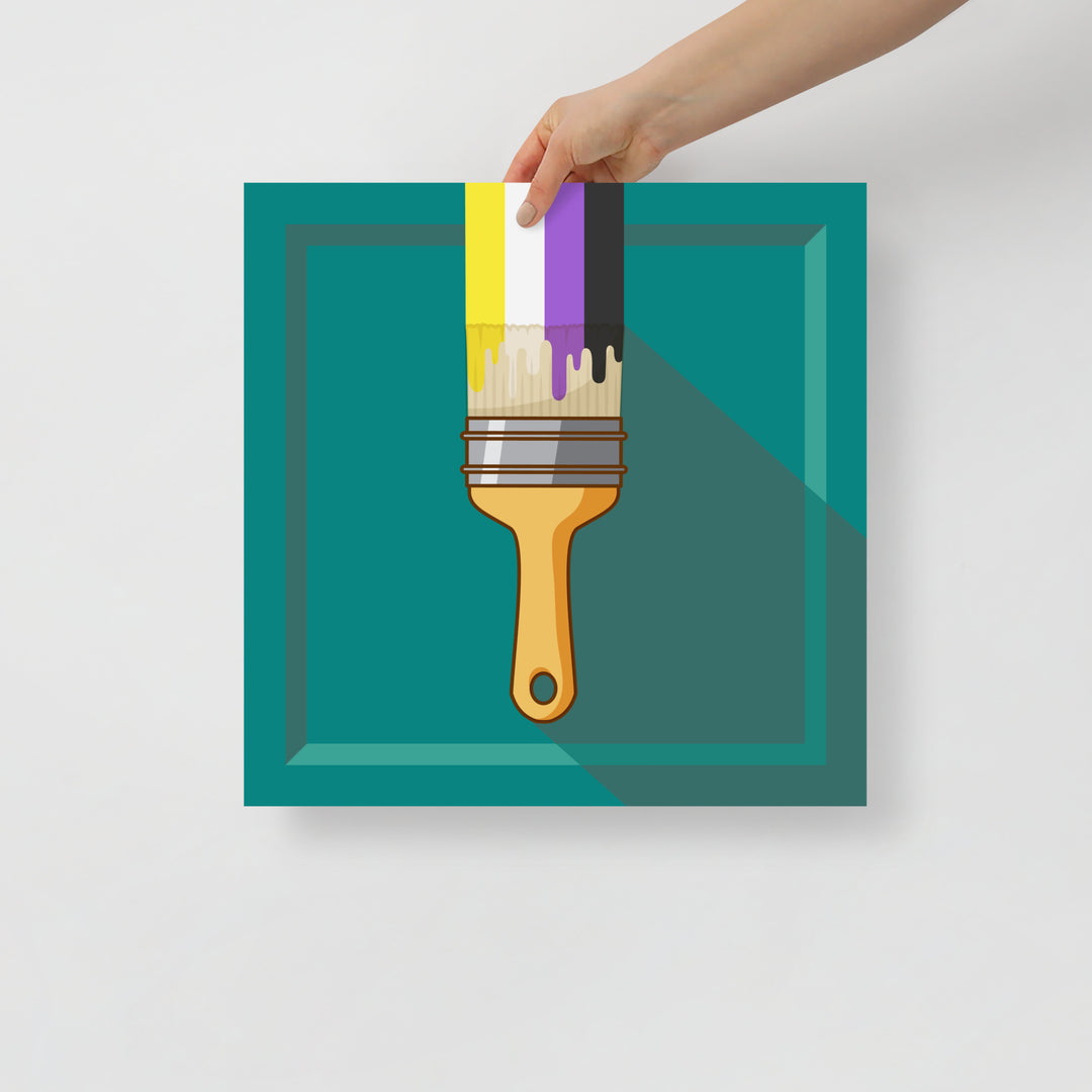 Non Binary Paintbrush Art Print Art prints The Rainbow Stores