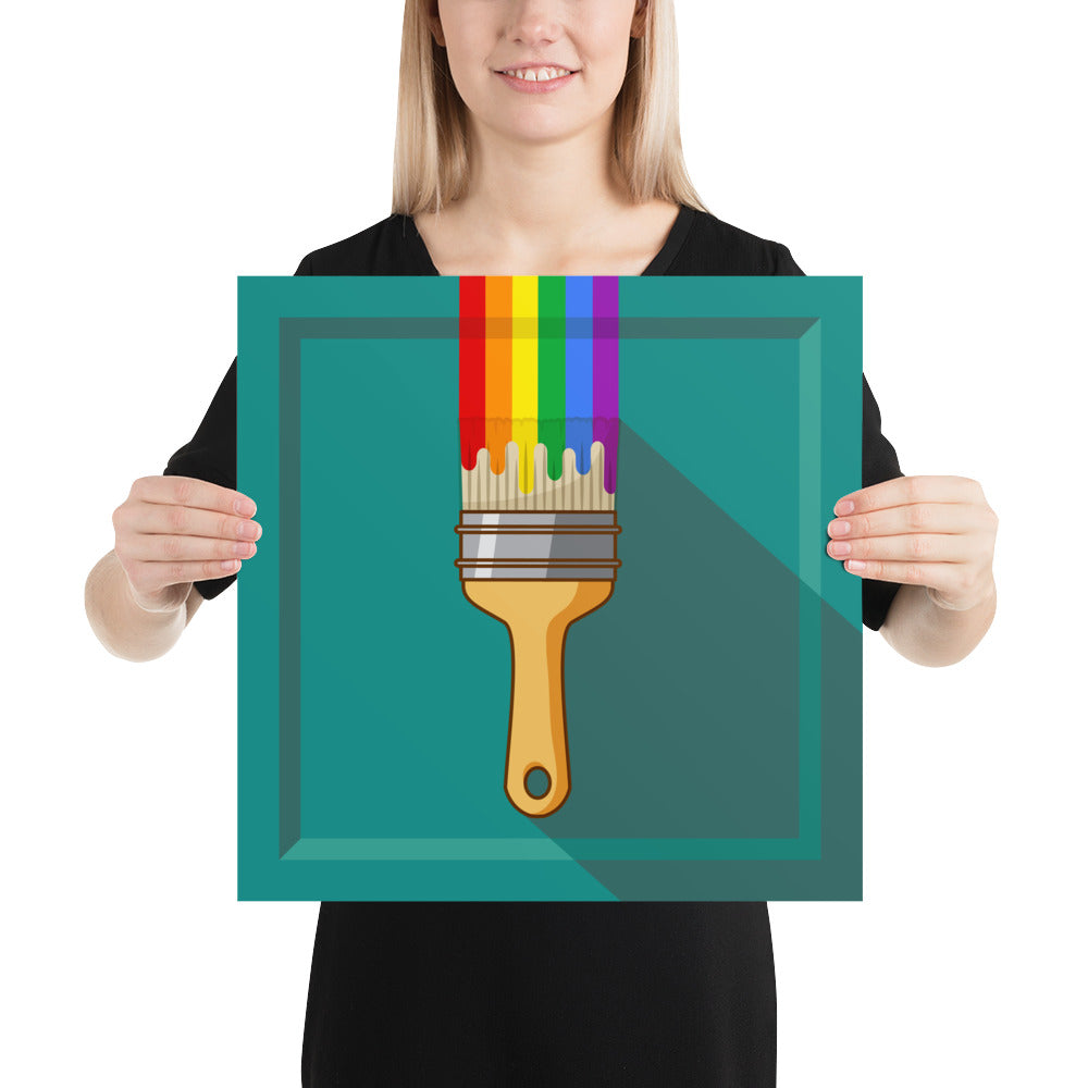 Rainbow Paintbrush Art Print Art prints The Rainbow Stores