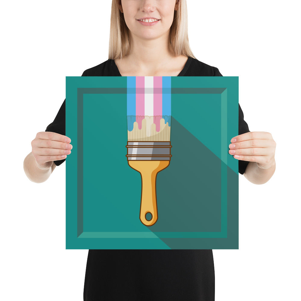 Trans Pride Paintbrush Art Print Art prints The Rainbow Stores