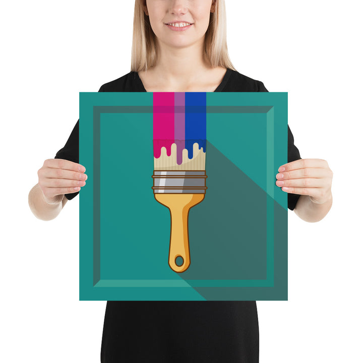 Bisexual Pride Paintbrush Art Print Art prints The Rainbow Stores