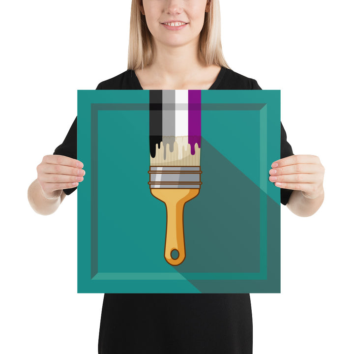 Asexual Pride Paintbrush Art Print Art prints The Rainbow Stores