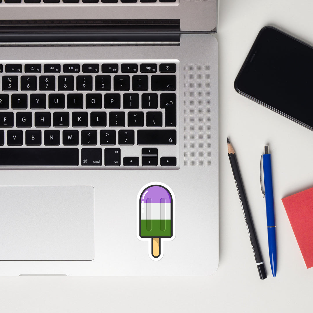 Genderqueer Pride Flag Ice Pop Sticker Stickers The Rainbow Stores