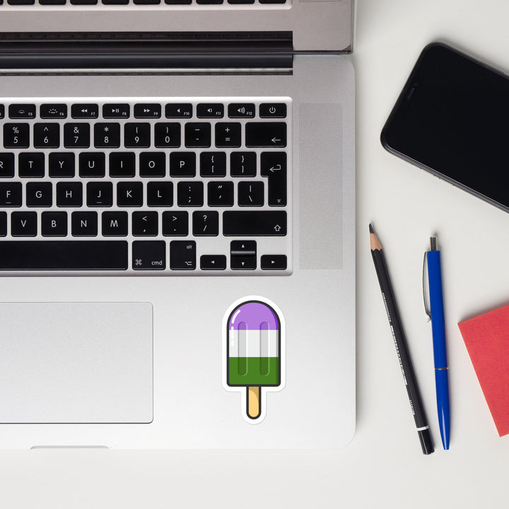 Genderqueer Pride Flag Ice Pop Sticker Stickers The Rainbow Stores