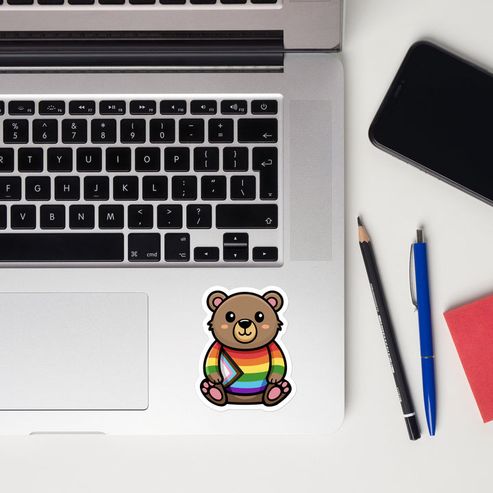 Progress Pride Bear Sticker Stickers The Rainbow Stores