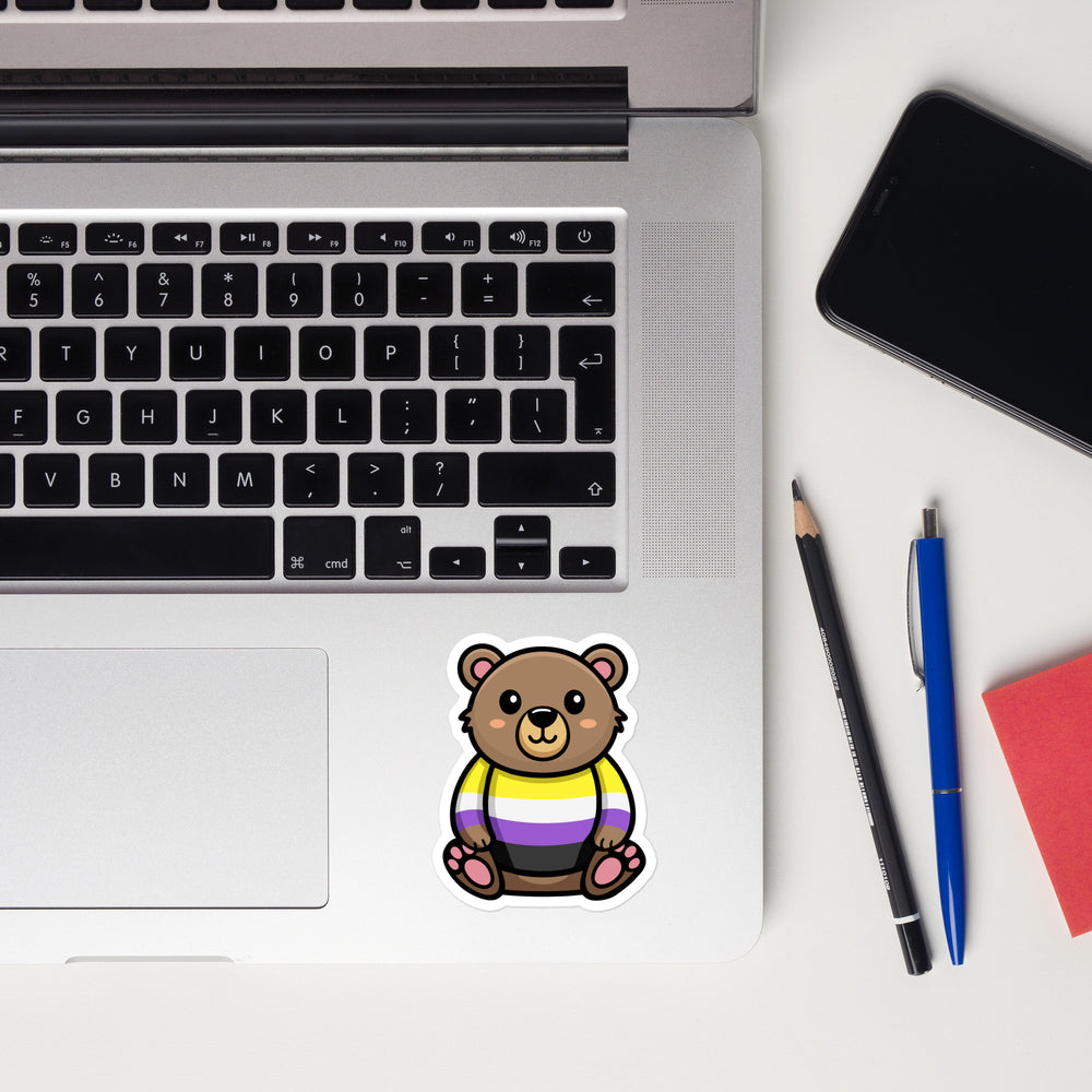 Non Binary Pride Bear Sticker Stickers The Rainbow Stores