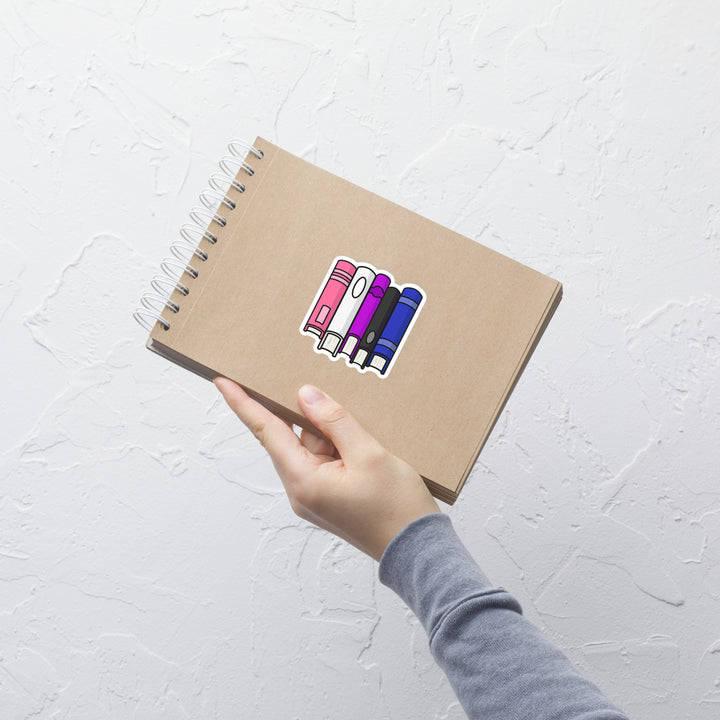 Gender Fluid Pride Flag Book Stack Sticker Stickers The Rainbow Stores