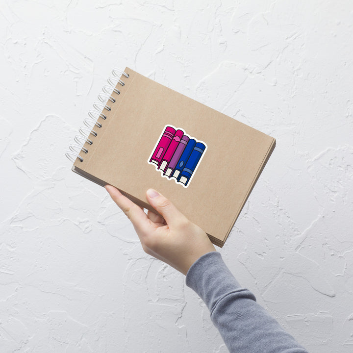 Bisexual Pride Flag Book Stack Sticker Stickers The Rainbow Stores