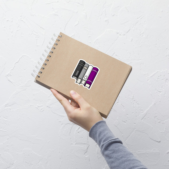 Asexual Pride Flag Book Stack Sticker Stickers The Rainbow Stores