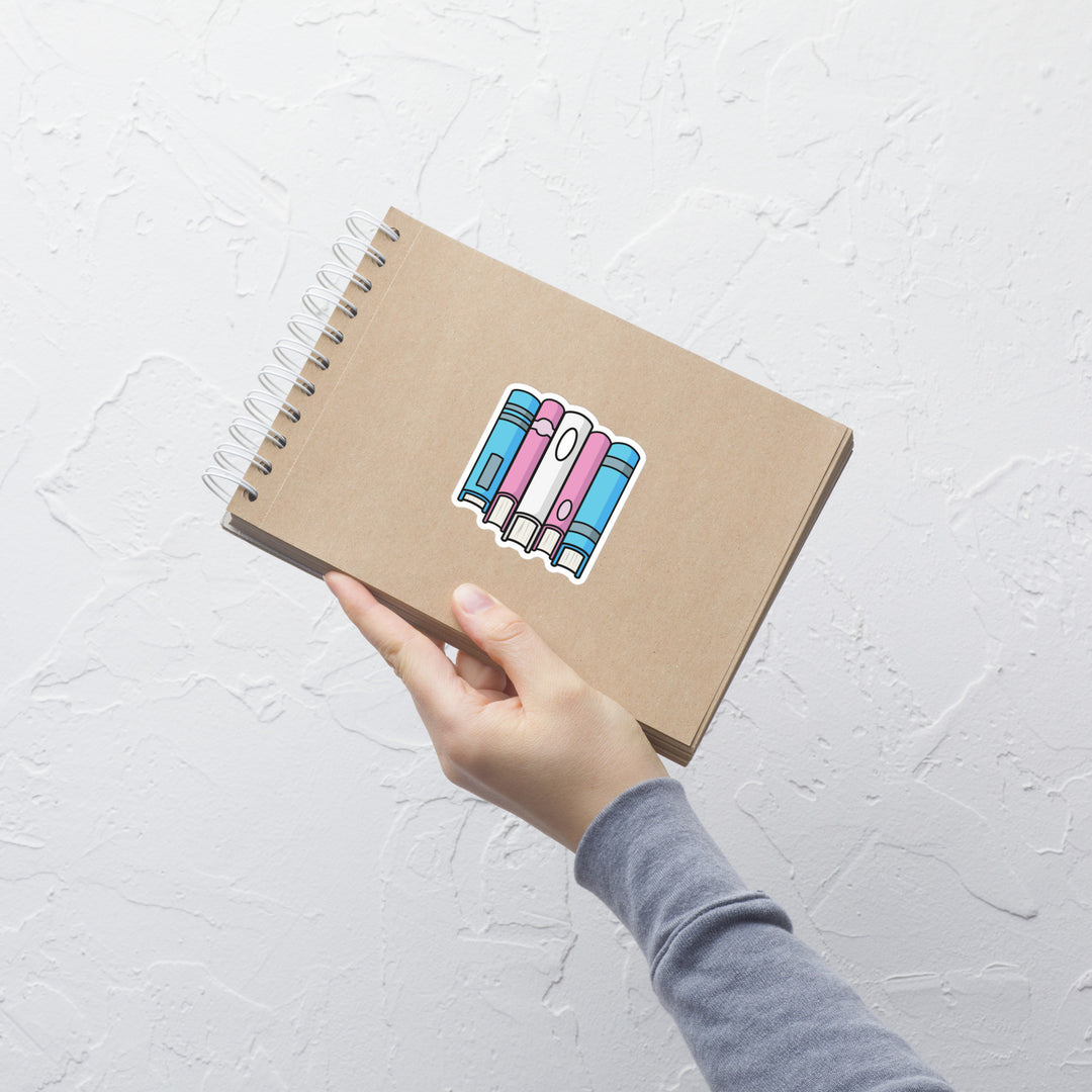 Trans Pride Flag Book Stack Sticker Stickers The Rainbow Stores