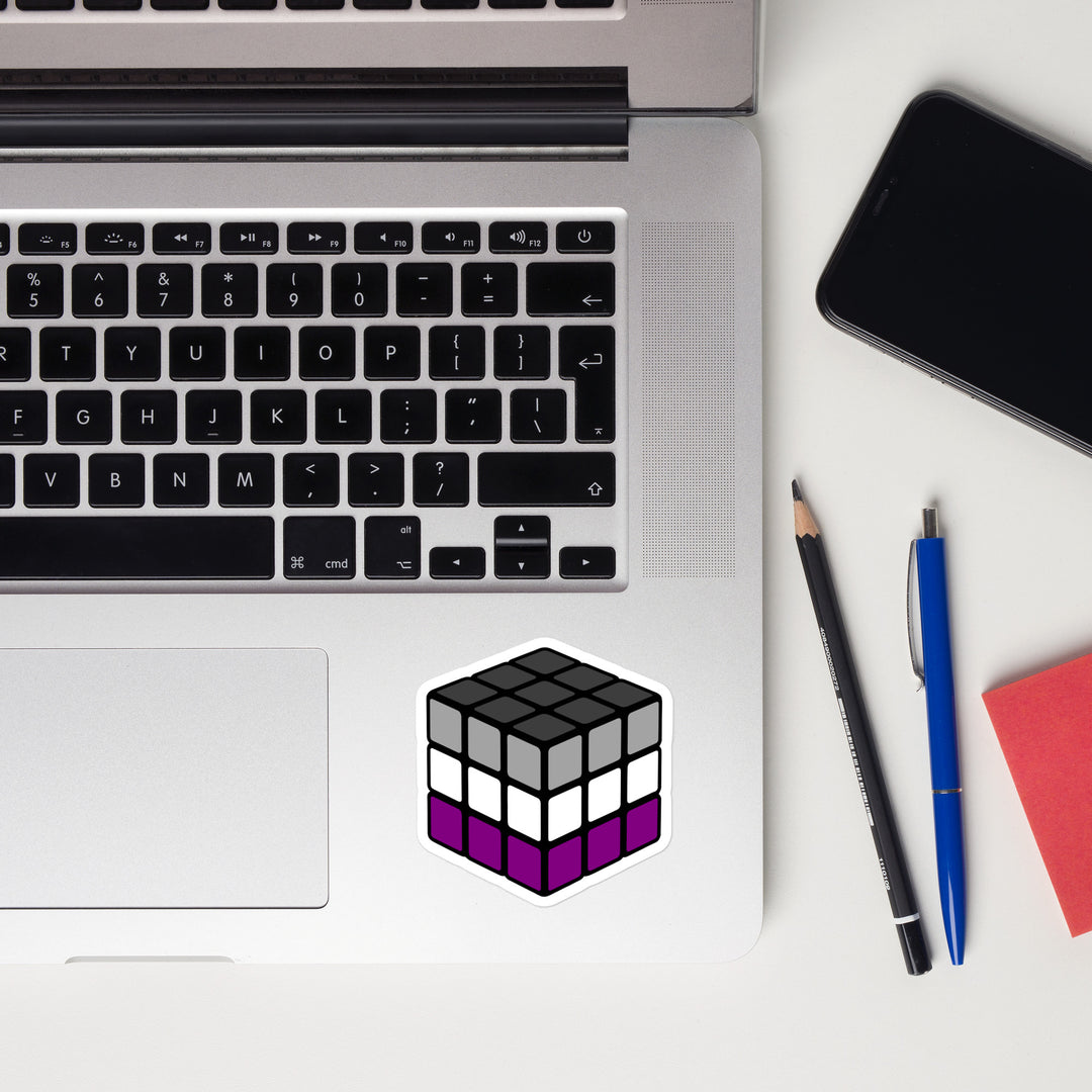 Asexual Pride Flag Rubik’s Cube Sticker Stickers The Rainbow Stores
