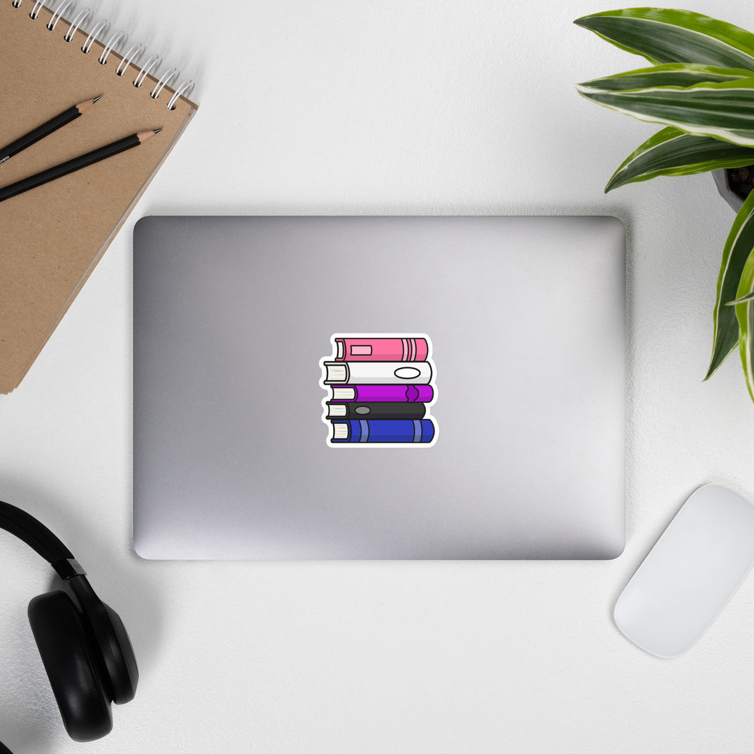 Gender Fluid Pride Flag Book Stack Sticker Stickers The Rainbow Stores