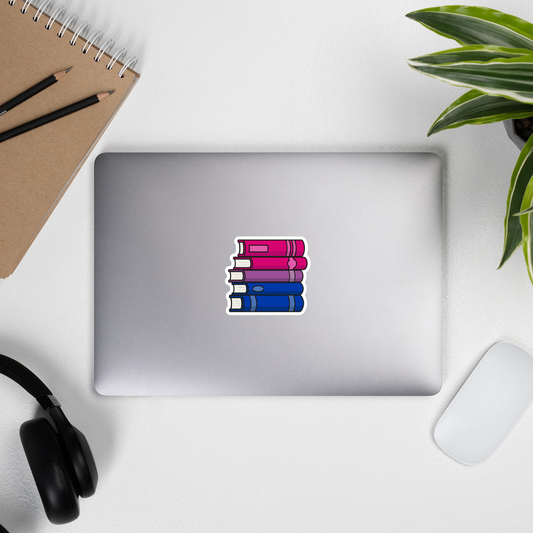 Bisexual Pride Flag Book Stack Sticker Stickers The Rainbow Stores