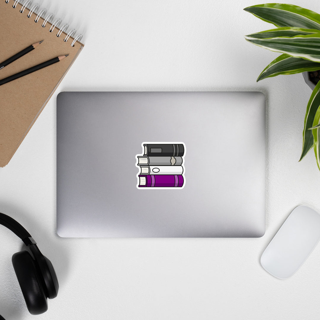 Asexual Pride Flag Book Stack Sticker Stickers The Rainbow Stores