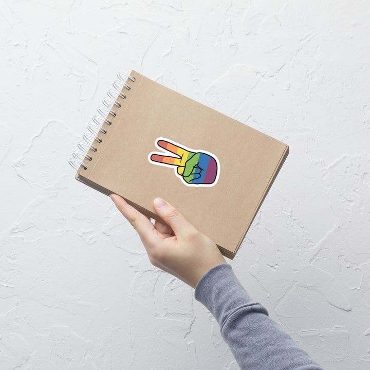 Vintage Rainbow Peace Hand Sign Sticker Stickers The Rainbow Stores
