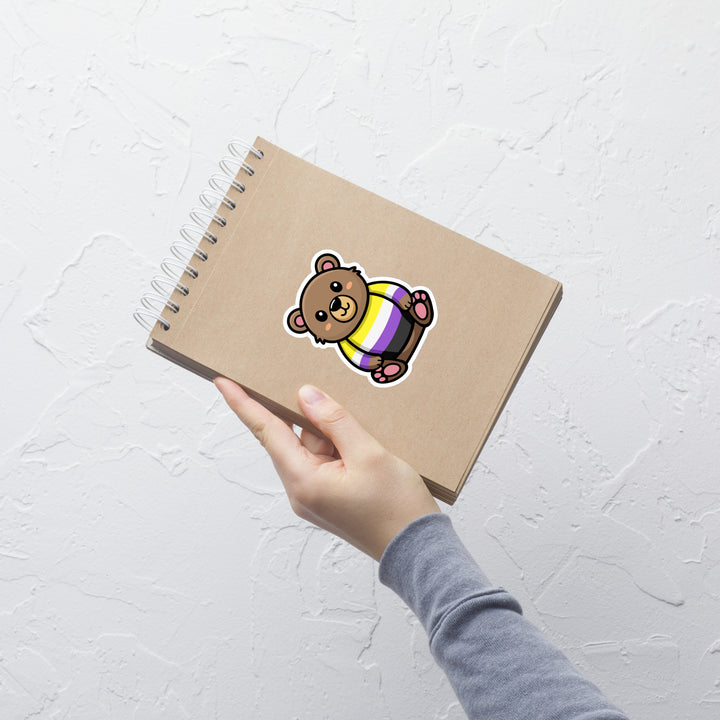 Non Binary Pride Bear Sticker Stickers The Rainbow Stores