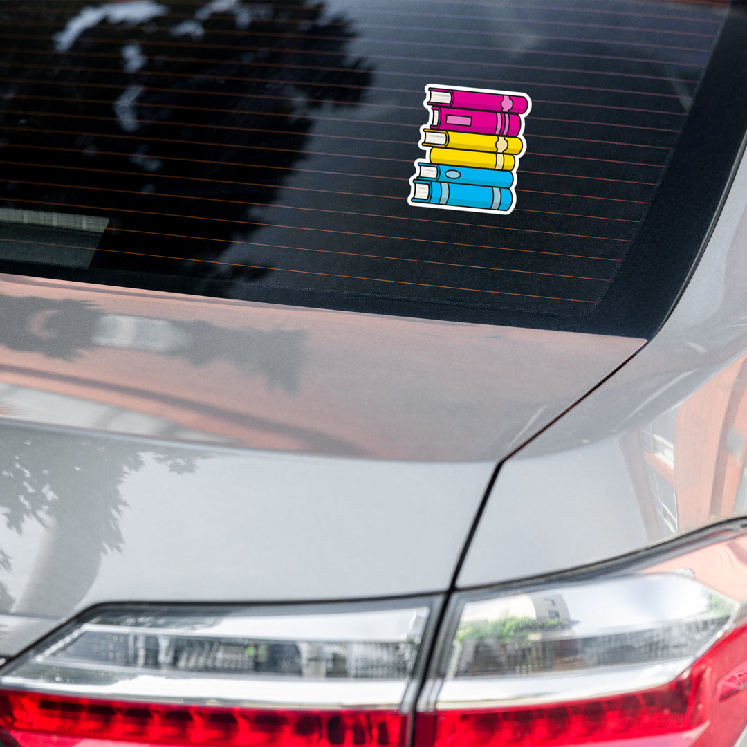 Pansexual Pride Flag Book Stack Sticker Stickers The Rainbow Stores