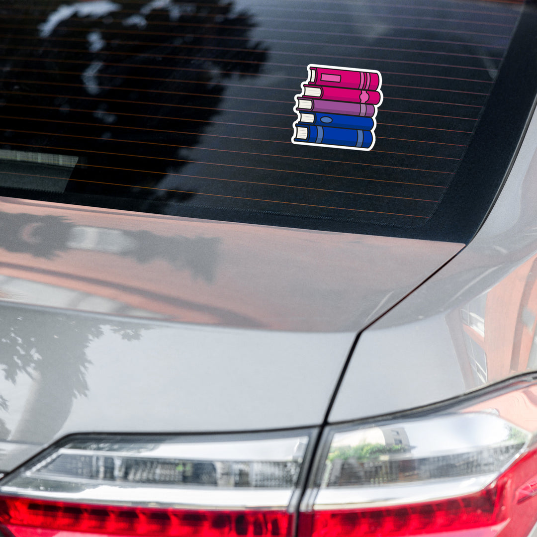 Bisexual Pride Flag Book Stack Sticker Stickers The Rainbow Stores