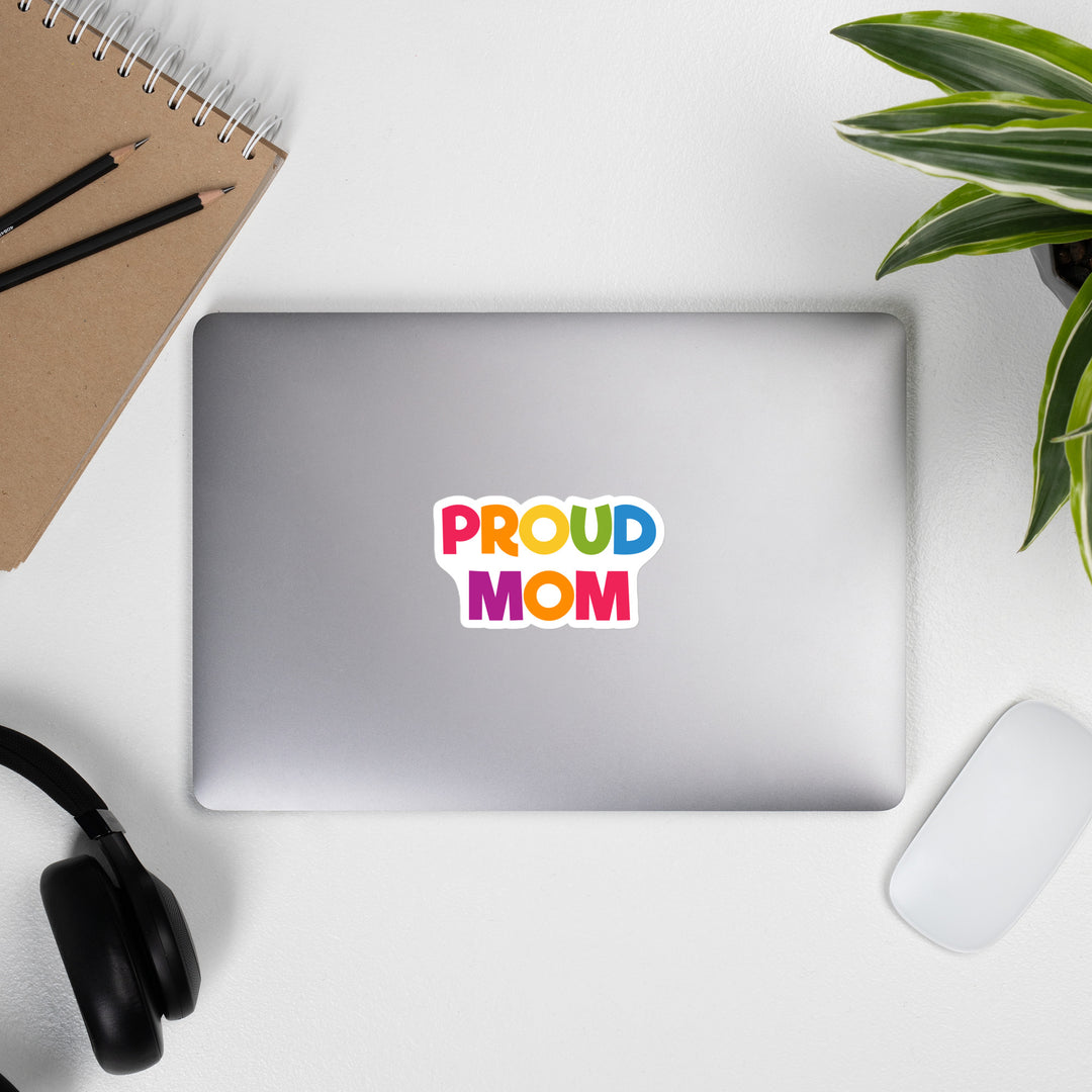 Proud Mom Rainbow Hearts Sticker 2-Pack - LGBTQ Pride Vinyl Decals | 5 Inch USA Made