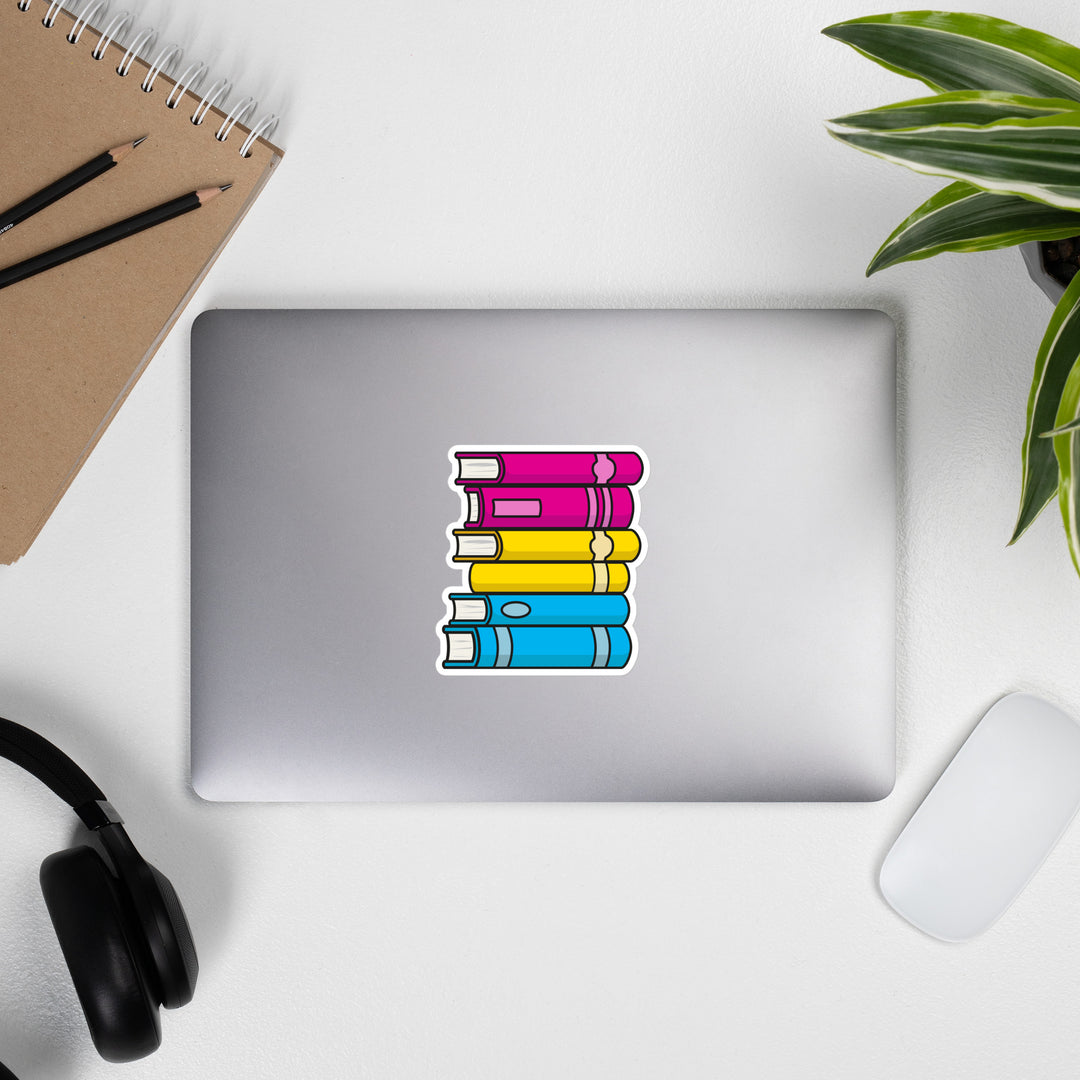 Pansexual Pride Flag Book Stack Sticker Stickers The Rainbow Stores