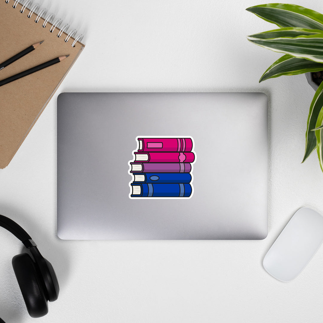 Bisexual Pride Flag Book Stack Sticker Stickers The Rainbow Stores