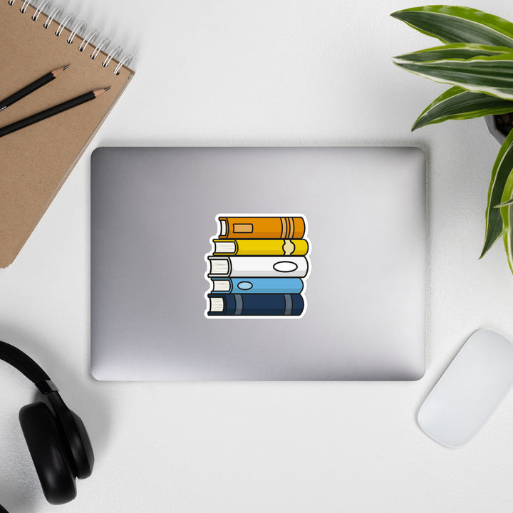 Aroace Pride Flag Book Stack Sticker Stickers The Rainbow Stores