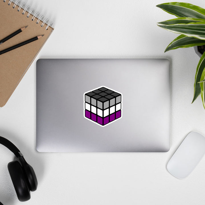 Asexual Pride Flag Rubik’s Cube Sticker Stickers The Rainbow Stores