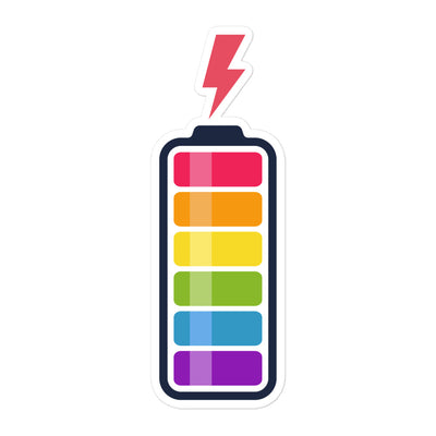 Rainbow Pride Battery Sticker Stickers The Rainbow Stores