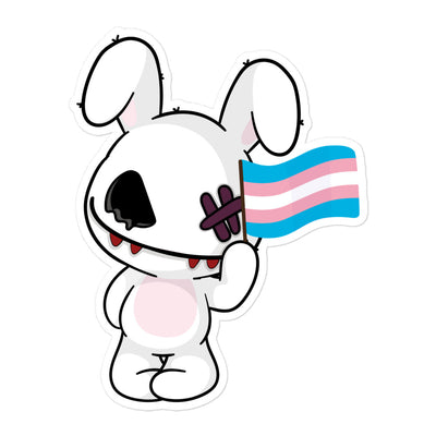 Bunny With Trans Flag Sticker Stickers The Rainbow Stores