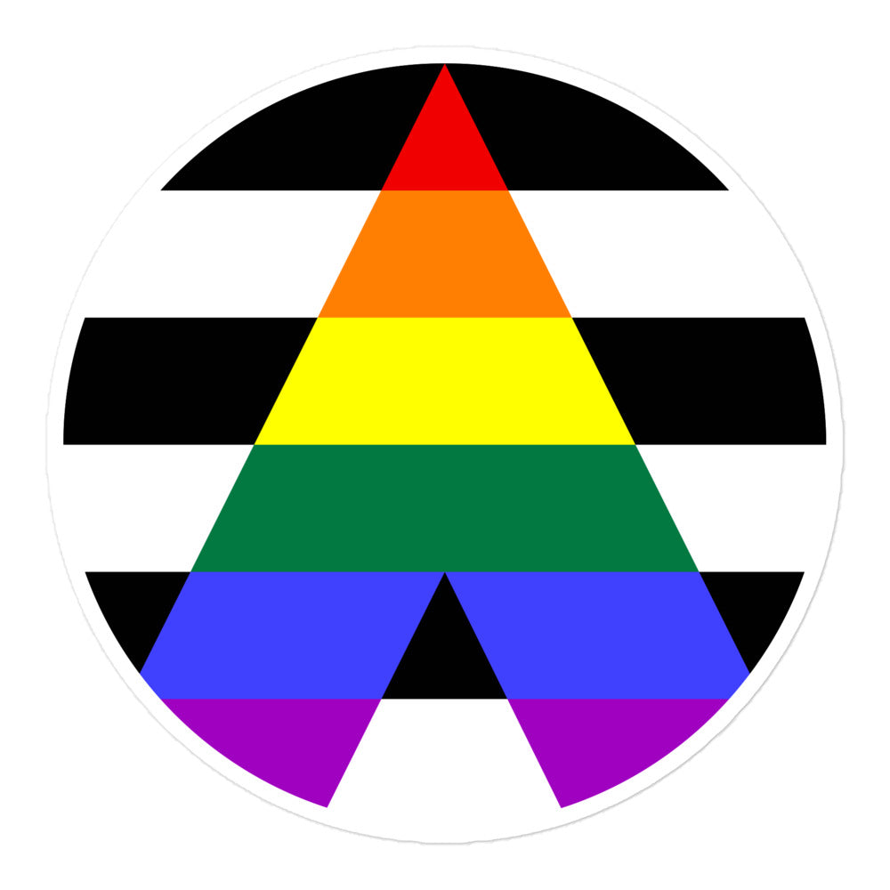 Circular LGBTQ+ Ally Sticker Stickers The Rainbow Stores