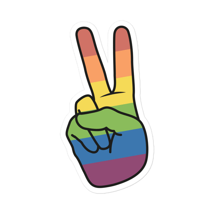 Vintage Rainbow Peace Hand Sign Sticker Stickers The Rainbow Stores