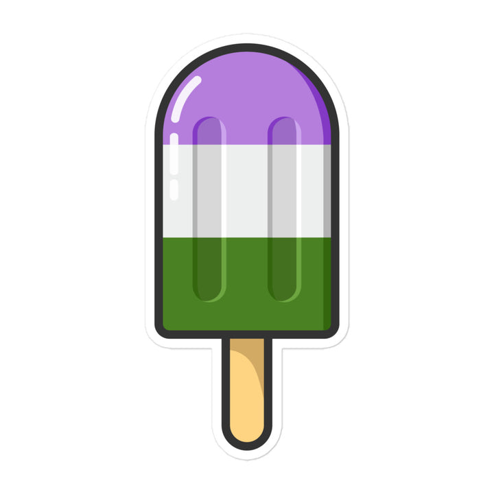 Genderqueer Pride Flag Ice Pop Sticker Stickers The Rainbow Stores